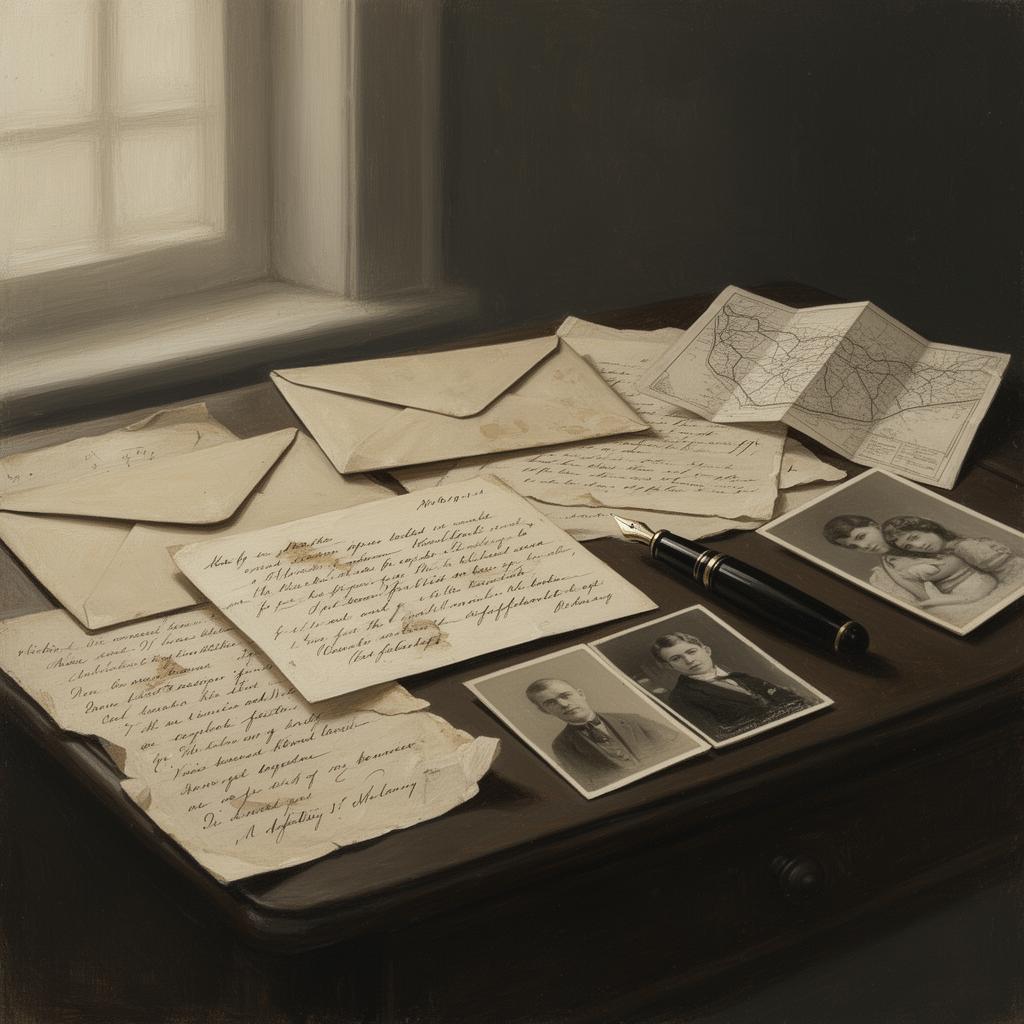An archive of old family letters and photographs
